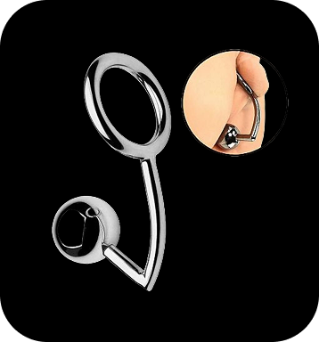 Anel Peniano com Plug Anal em Aço
